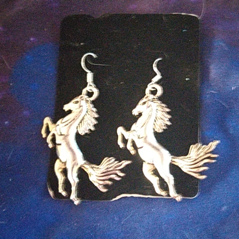 dangle horse earrings